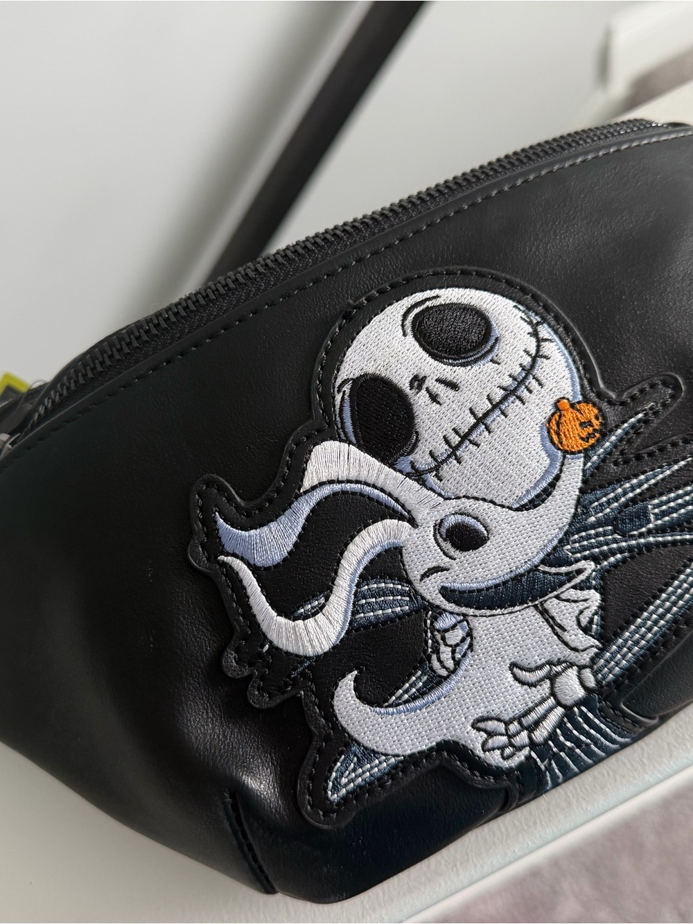 Black NBC Jack Skellington Embroidered Fanny/hip Bag - Jack Skellington Design